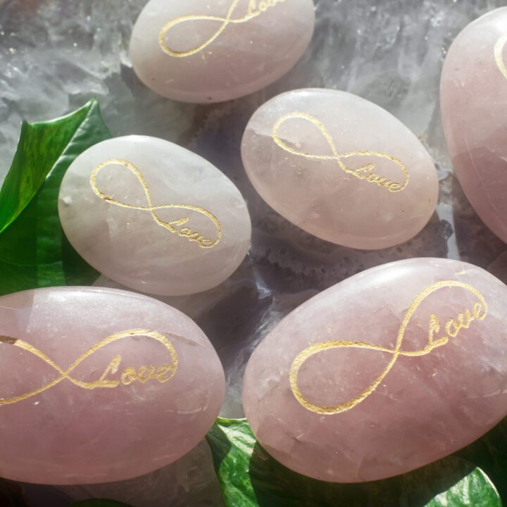 Rose Quartz Infinite Love Palm Stone