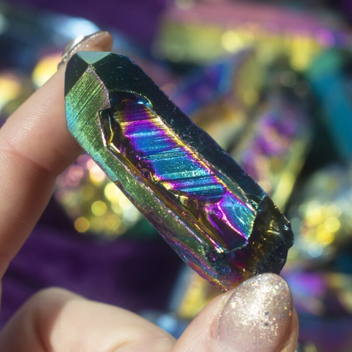 Titanium Aura Quartz Point