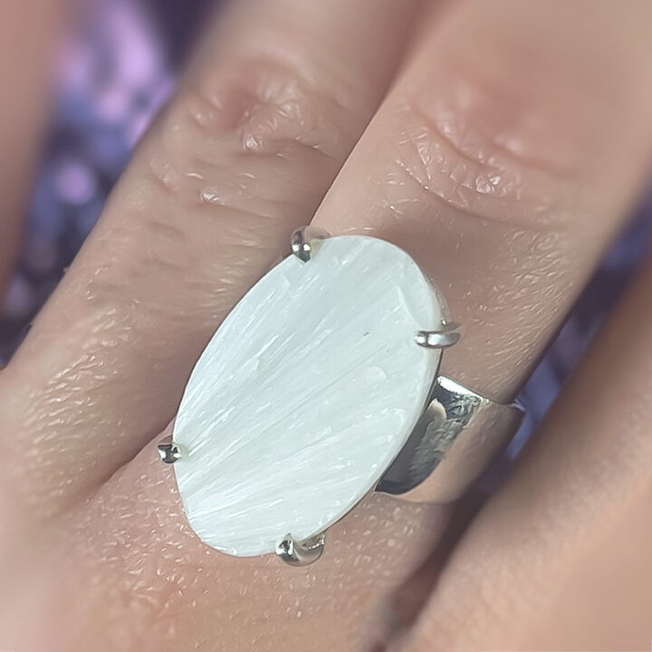 Scolecite Sterling Silver Ring