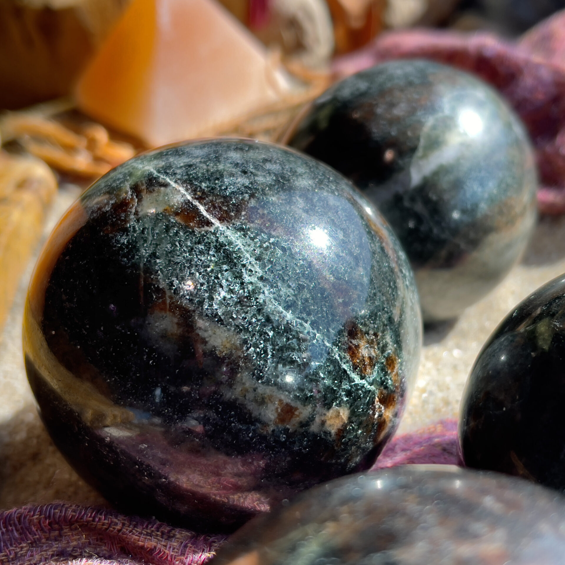 Ball of natural garnet mineral natural minerals chakras love meditation