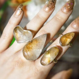 Empower and Transform Golden Rutile Ring