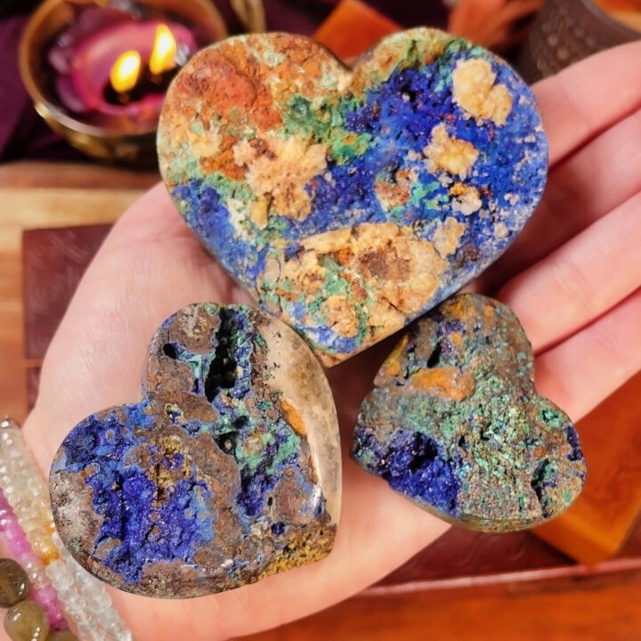 Indonesian Azurite Healing Priestess Heart