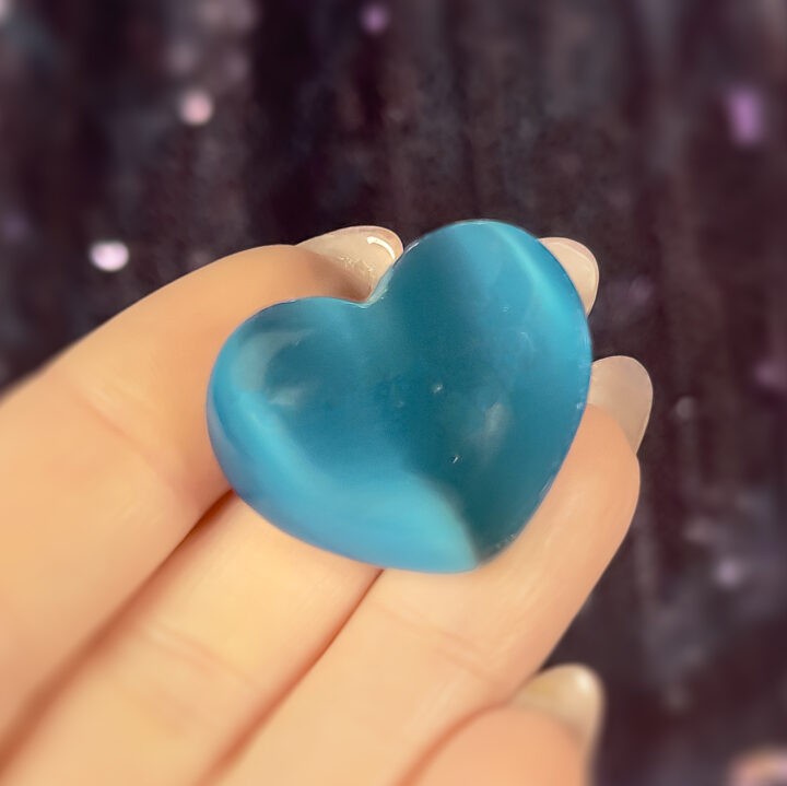 Light Blue Cat’s Eye Heart