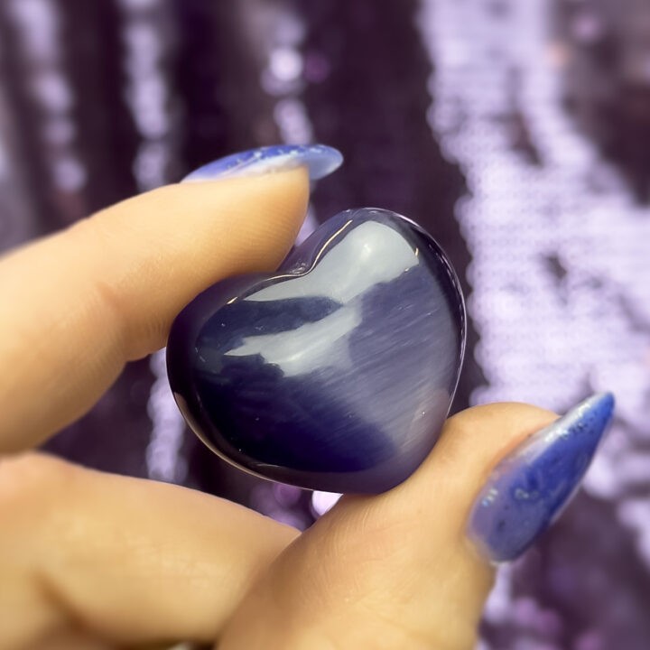 Purple Cat’s Eye Heart