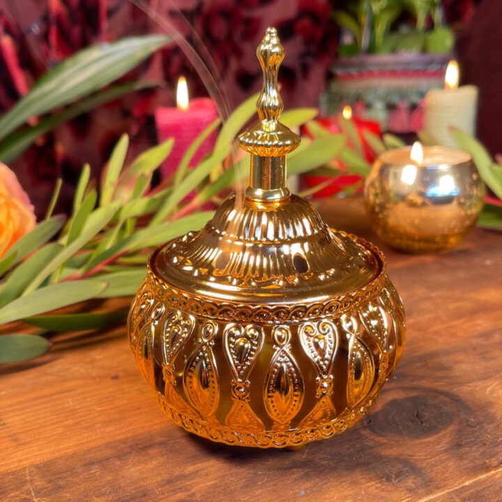 Golden Heart Incense Burner