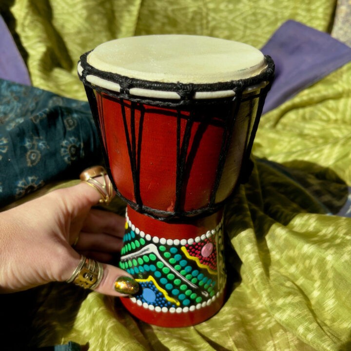 Handpainted Mini Djembe Peace Drum