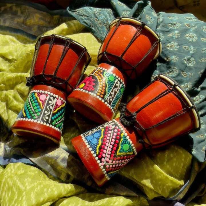 Handpainted Mini Djembe Peace Drum