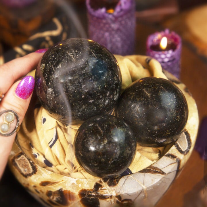 Nuummite Ancient Wisdom and Protection Sphere