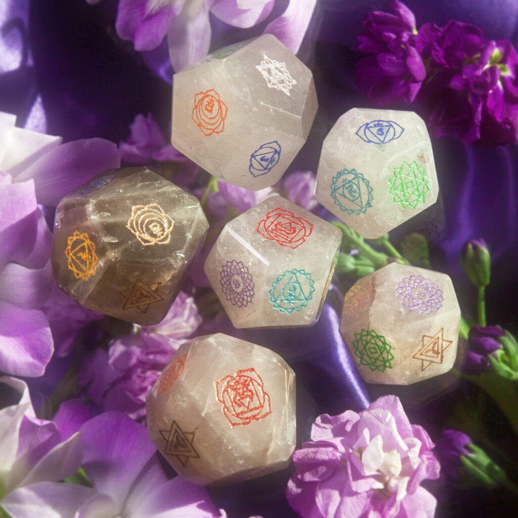 Sage Goddess Smoky Quartz Chakra Healing Dice for energetic alignment