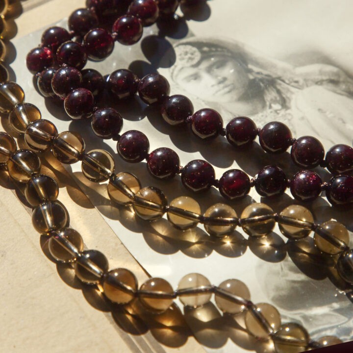 Smoky Quartz & Garnet Root Chakra Mala