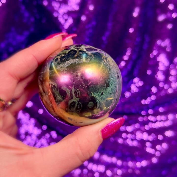 Titanium Aura Kambaba Jasper Sphere