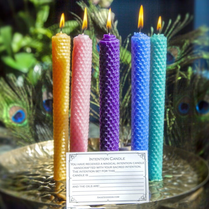 Custom Choose Your Intention Beeswax Candle