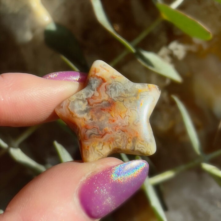 Travel Safe Crazy Lace Agate Star