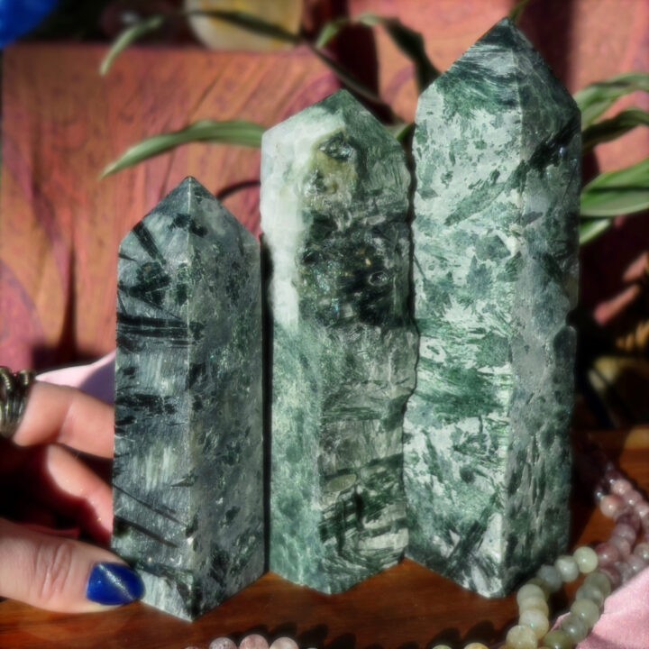 Wisdom in Love Green Tourmaline Obelisk