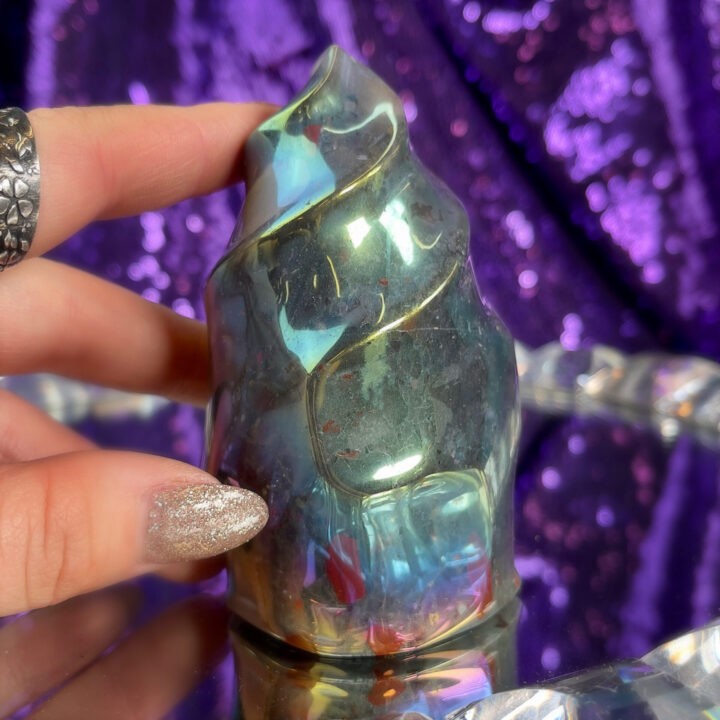 Titanium Aura Strawberry Quartz Flame