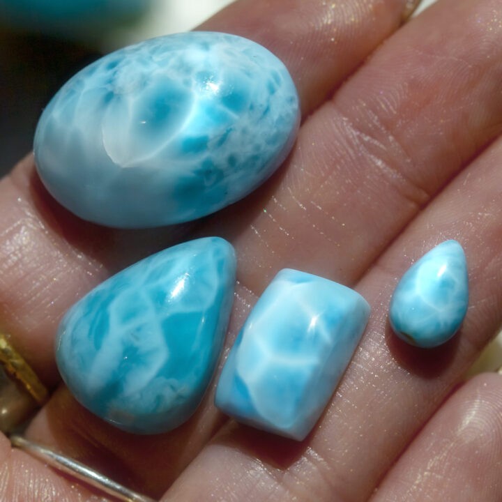 A-Grade Larimar Atlantis Stone Cabochon