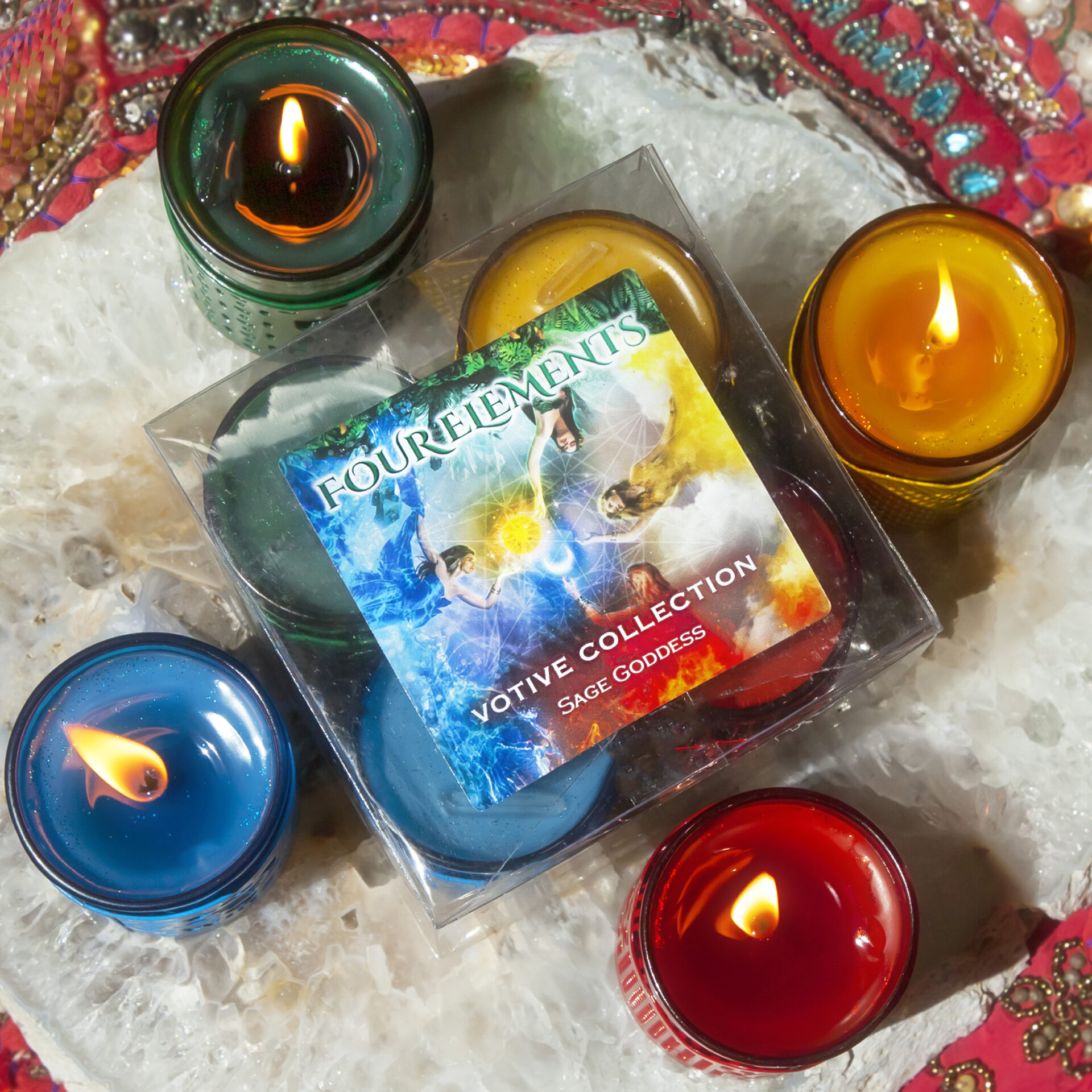 Set of Divination Magic Votive Ritual Reiki Infused Candles