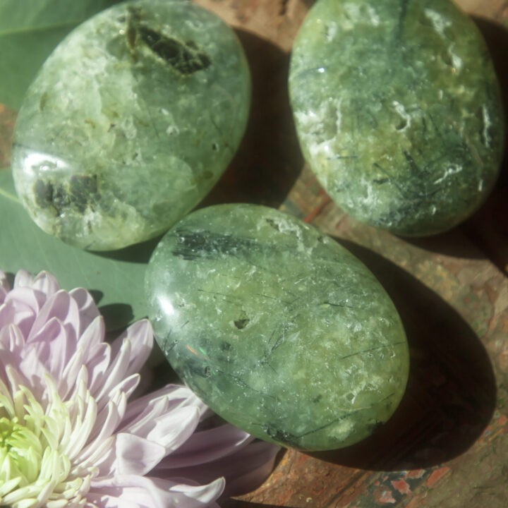 Heal the Healer Prehnite with Epidote Palm Stone