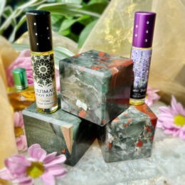 Healing African Bloodstone Cube and Perfume Duo