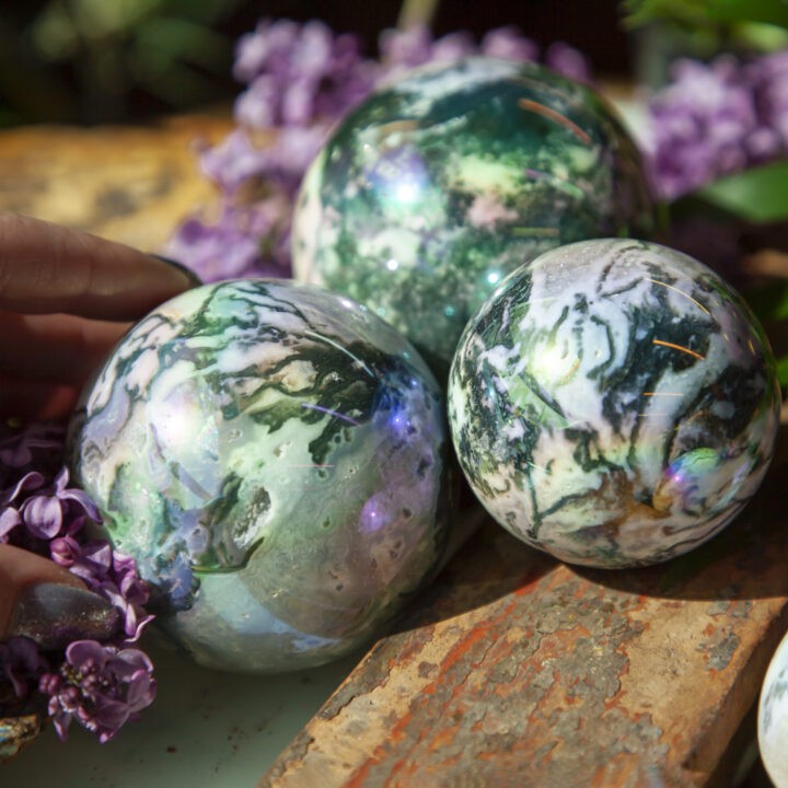 Intuitively Chosen Angel Aura Agate Earth Day Sphere