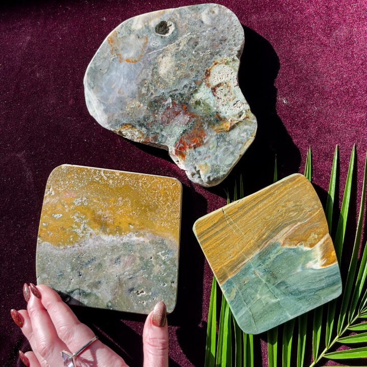 Ocean Jasper Charging Plate for Happiness