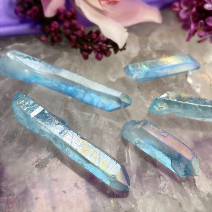 Restore Your Faith Periwinkle Aura Quartz Point