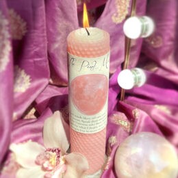Pink Moon Beeswax Intention Candle