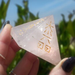 Rose Quartz Peace and Love Reiki Pyramid