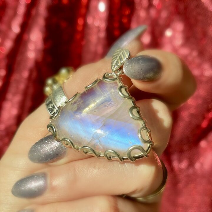 Blue Flash Moonstone Pendant