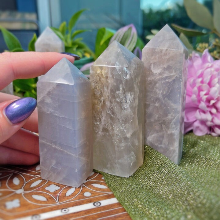 Blue Rose Quartz Heart Healing Obelisk