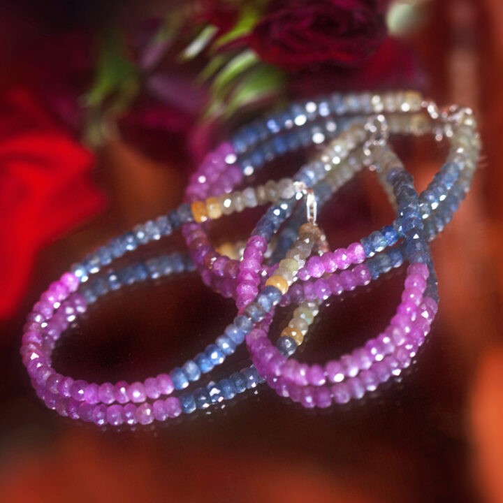 Faceted Ruby and Sapphire Love and Wisdom Bracelet