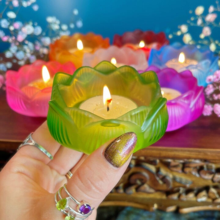 Intuitively Chosen Color Magic Lotus Tea Light Holder