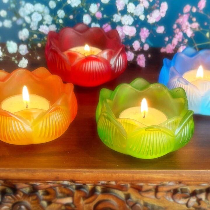 Intuitively Chosen Color Magic Lotus Tea Light Holder