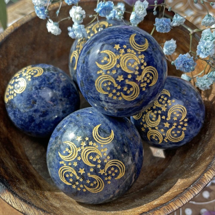 Moon and Star Sweet Dreams Sodalite Sphere