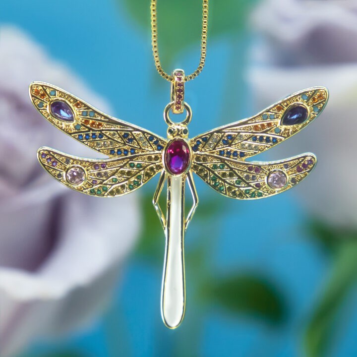 Reimagine Dragonfly with Zircon Pendant