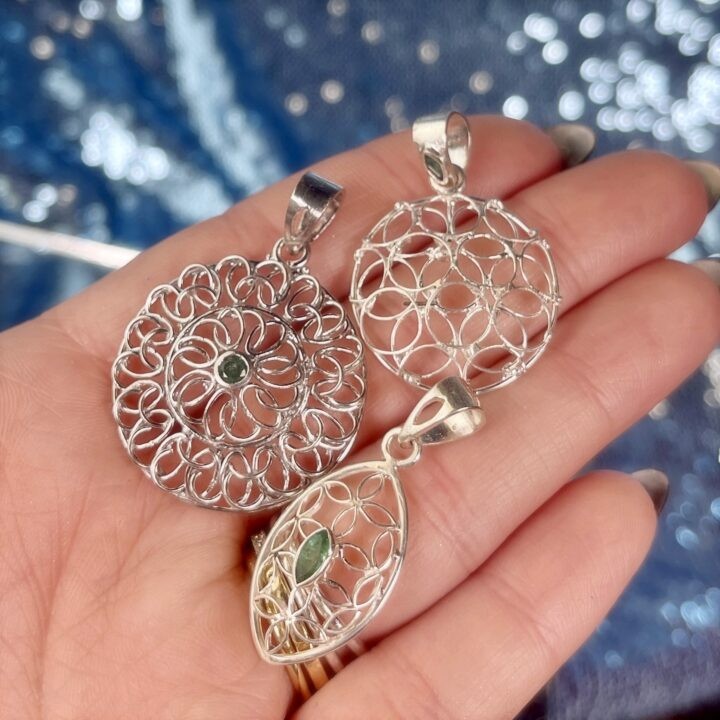 Silver Emerald Pendant