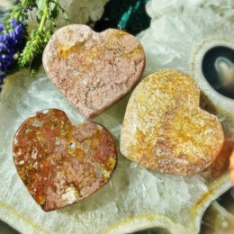 Pink Moss Agate Heart