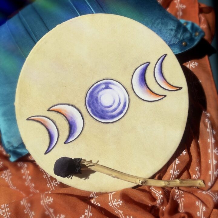 Handpainted Moon Phase Shaman Drum