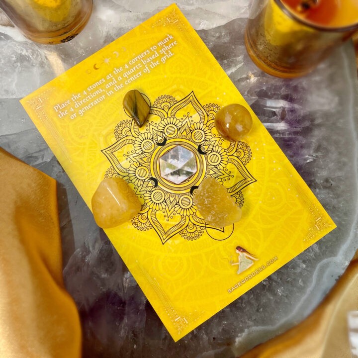 Solar Plexus Chakra Crystal Quad