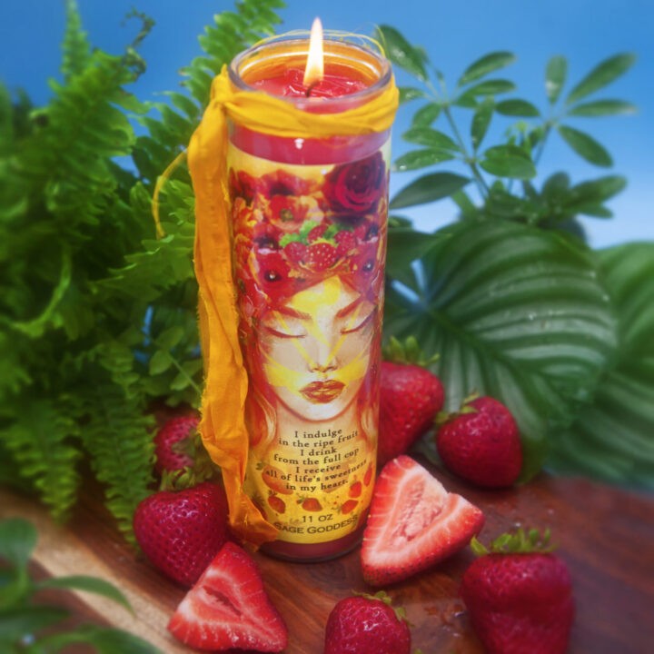 Strawberry Moon Intention Candle