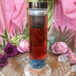 Healing Crystal Tea Infuser with Blue Apatite Chip Stones