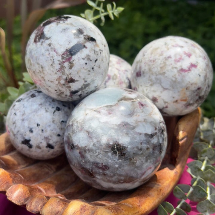 Heart Healing Aquamarine with Rubellite Sphere