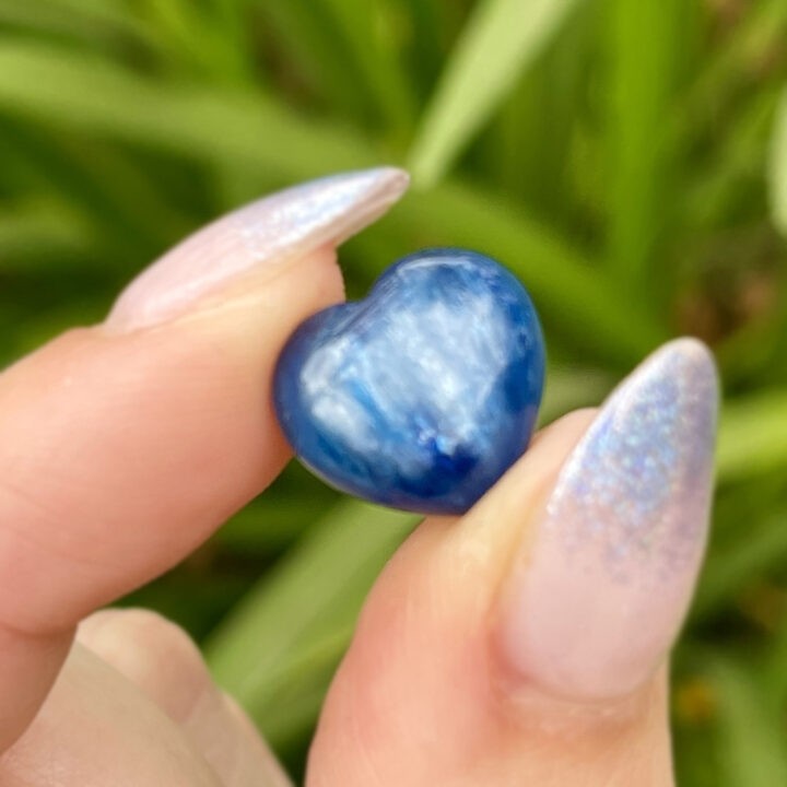 Mini Blue Kyanite Heart Cabochon