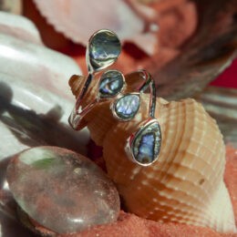 Show Your Colors Abalone Peacock Feather Ring