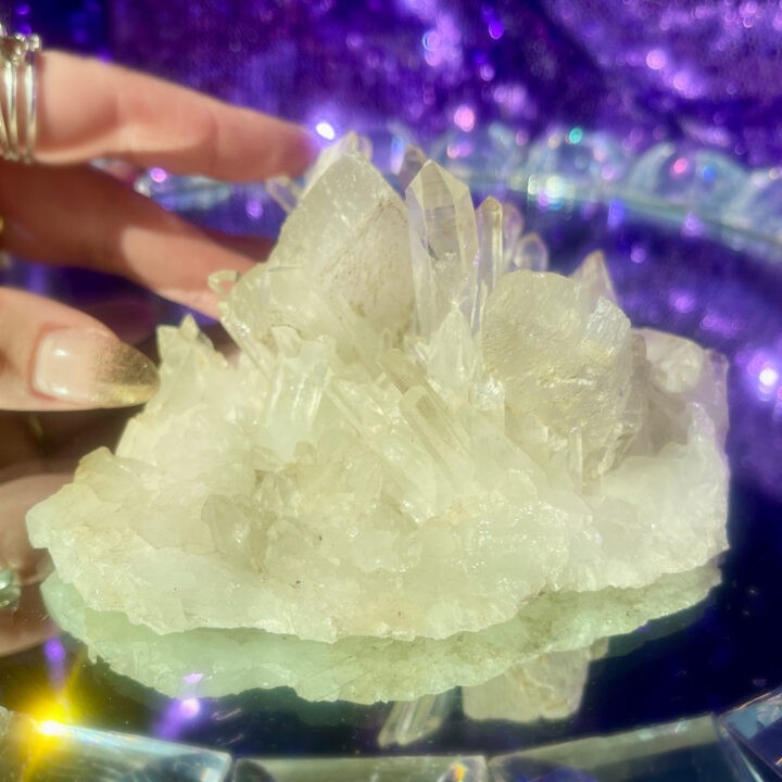 Gemstone Sale: Clear Quartz Cluster with Calcite