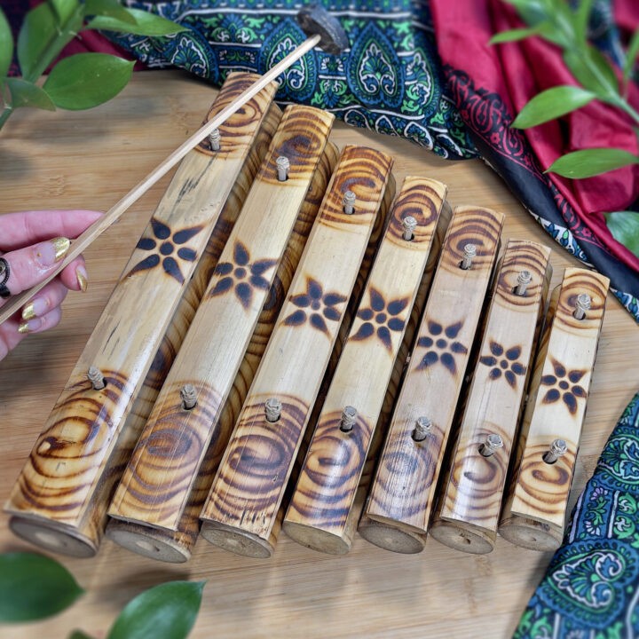 Handpainted 7 Tone Bamboo Xylophone