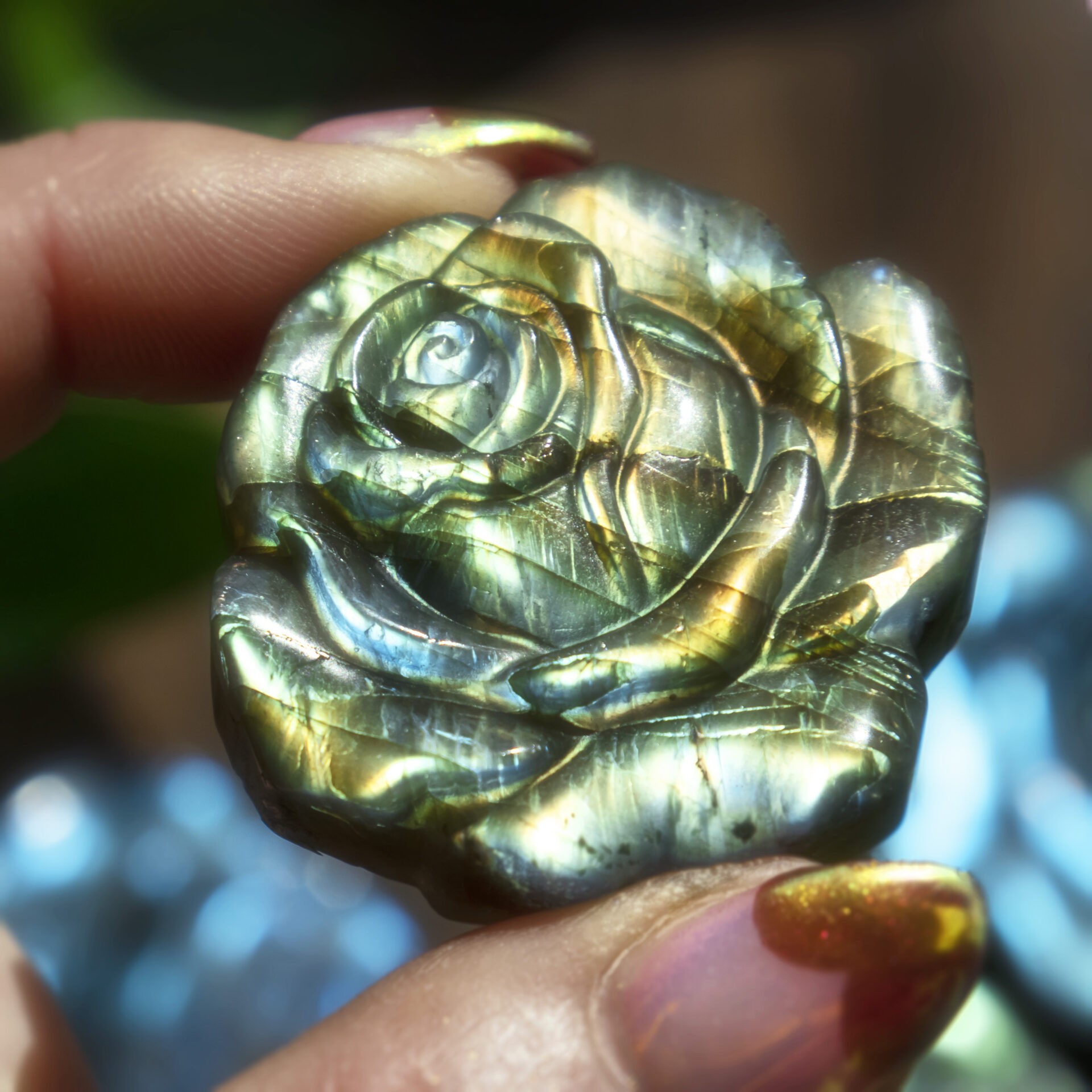• ROSE • hand-carved labradorite