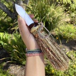 Lunas Light Selenite and Sorghum Broom