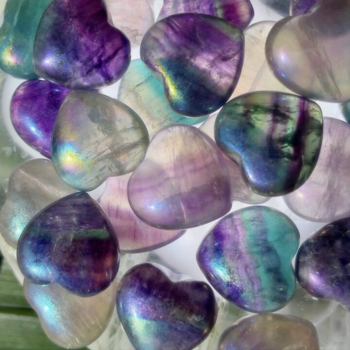 Mini Angel Aura Fluorite Heart