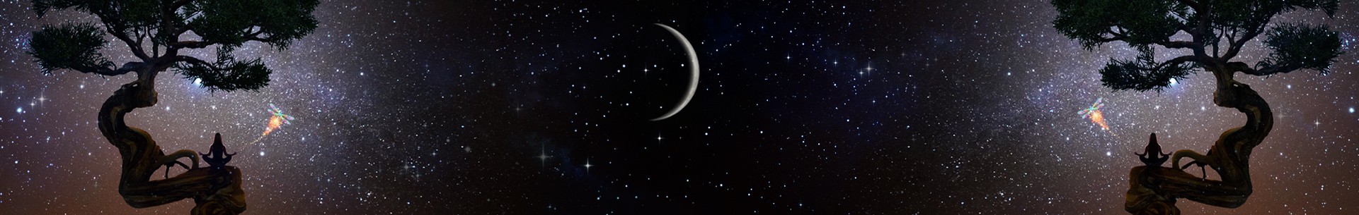 a new waxing crescent moon in a sky of stars